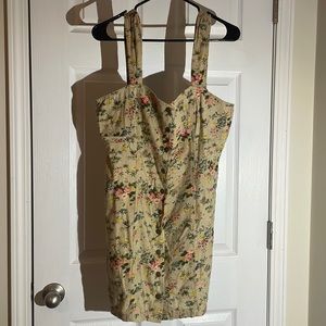 NWT Urban Outfitters and Laura Ashley Green Floral Button Up Mini Dress.